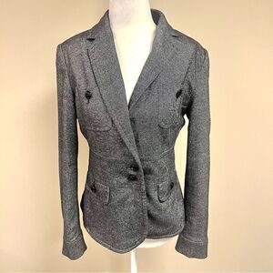 Talbots wool blend black/white jacket.   Size 2